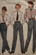 BUTTERICK 6879 MISSES PROPORTIONED FRONT PLEAT PANTS PATTERN SIZE 12, 14