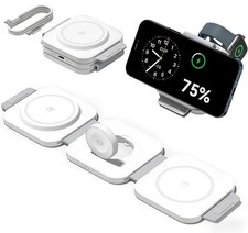 3 in 1 Charging Station for Apple Multiple Devices, Foldable Magnetic Fast Wirel