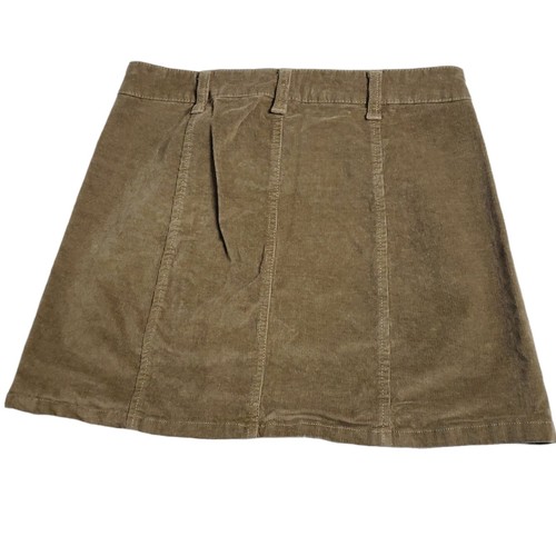 Celebrity Pink Olive Green Corduroy Mini Skirt Button Closure Women's 5 1529 - Picture 2 of 4