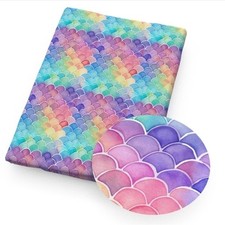 Mermaid scales ombre FAUX LEATHER SHEET 8" x 12" 1275529 SMOOTH TEXTURE