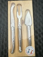 New Set of 3 LAGUIOLE Jean Dubost Cheese Knife Set Stainless Steel Fork Spreader