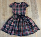 Crewcuts JCrew Girls Black Tartan Holiday Dress Size 14 EUC — photo 1
