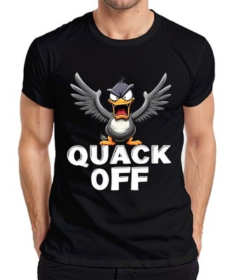 QUACK OFF freche Ente lustig wütende Ente Geschenk Sarkastisch Herren T-Shirt