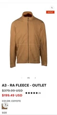 Beyond Clothing A3 RA Fleece Coyote Brown New with tags