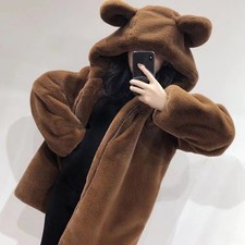 Bear Ears Hoodie For Women With Poets Thi Fleece Casual Winter