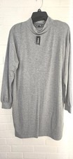 EXPRESS Women's Sz Small Sweatshirt Dress Gray Mock Neck Fleece NWT