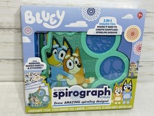 NEW Bluey Spirograph Cyclex Art Kit for Kids Spiral Drawing Tool and Markers