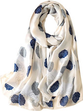 Silk Scarf 100 Mulberry Silk Fashion Scarves Long Lightweight Shawl Wrap 6719