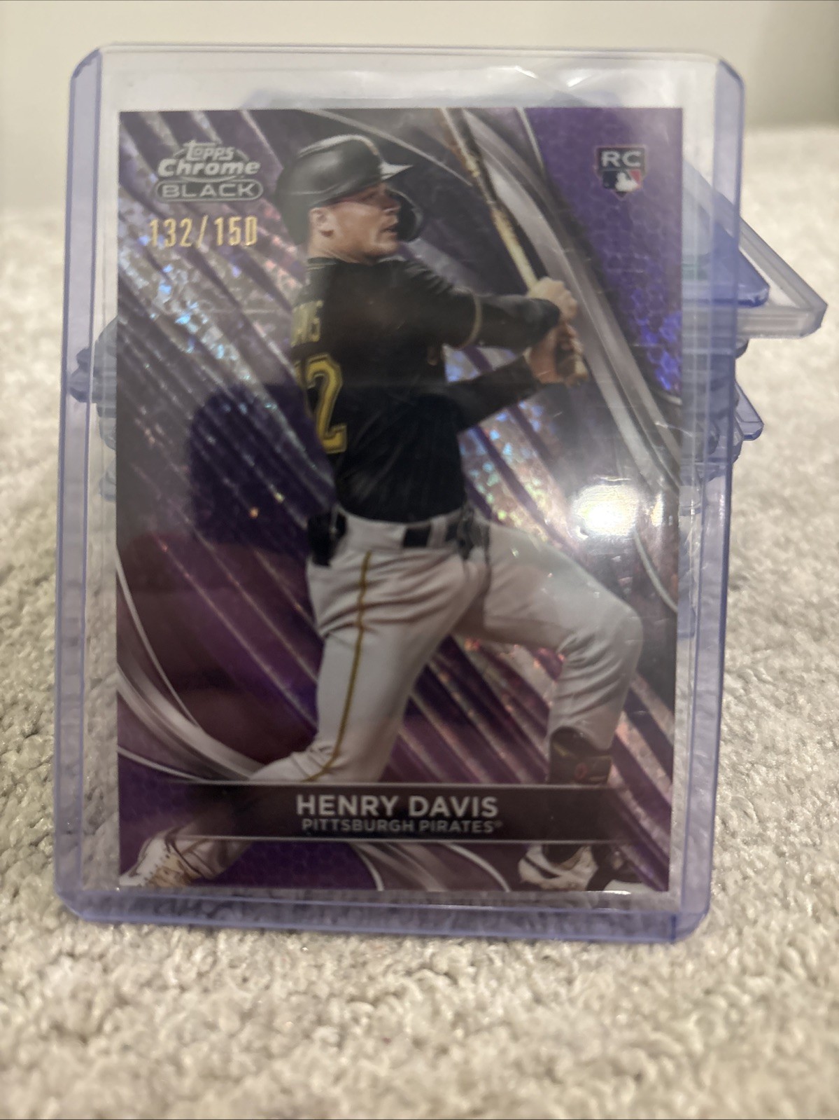 2024 Topps Chrome Black - Henry Davis #41 Purple Mini-Diamond Refractor /150