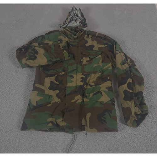 Alpha Industries, VINTAGE Alpha Industries Jacket Mens Medium Long Green Camo M-65 Field Coat 80s