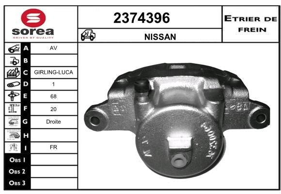 Étrier de frein pour Nissan Patrol III Wagon 2.8 et 3.0 4x4