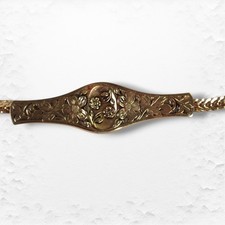 Vintage Gold Tone Floral Engraved Chain Belt 28  Boho 70s