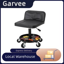 Rolling Creeper Seat With Wheels Holds 300 Lbs 18-22 Adjustable Height Black