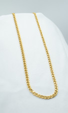18K Gold Curb Chain Necklace, Yellow Gold, 19...