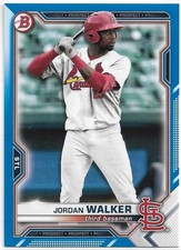 JORDAN WALKER 2021 BOWMAN DRAFT BLUE PAPER PARALLEL /150 #BD-187 CARDINALS