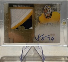 2022-23 Upper Deck The Cup Limited Logos  35/50 Juuse Saros 3 Colour Patch Auto