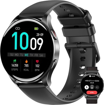 IOWODO Smartwatch Damen Herren 2026 (Rund 1.43'' AMOLED) | Bluetooth Anrufe Uhr