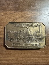 Vintage Mens Brass Belt Buckle Durango to Silverton Denver Rio Grande RR
