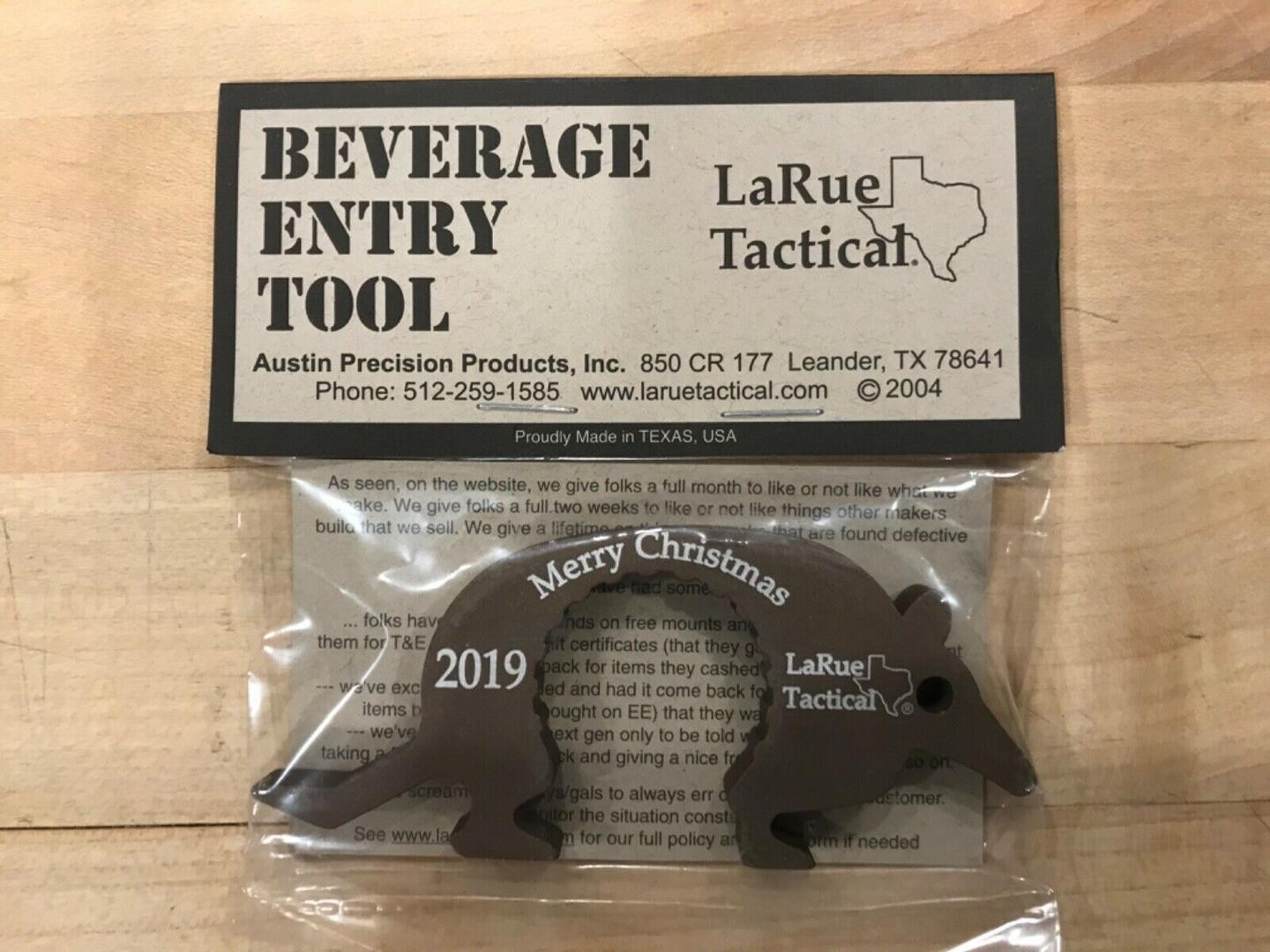 NEW LaRue Tactical Beverage Entry Tool Dillo  Bottle Opener 2019 Merry Xmas