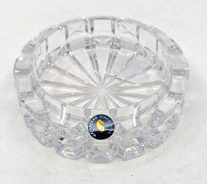 Morrow Crystal Bottle Coaster 5” Cut Glass Wine Holder Made Slovenia (J)