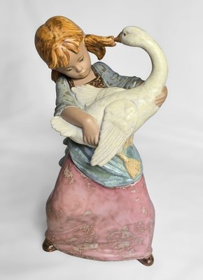 9.5'' Lladro Pooling Pigtail Figurine 2095 Rare Gres Style Collection, Spain 1978