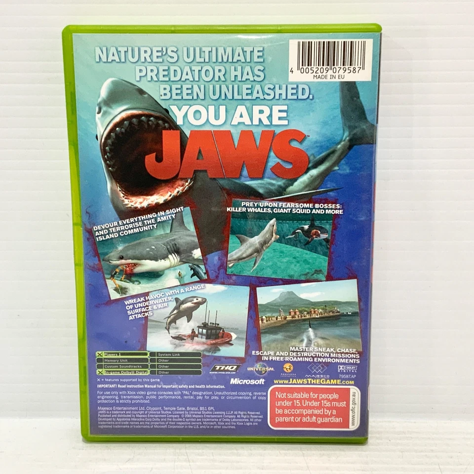 Jaws Unleashed + Manual - Xbox Original - Tested & Working - Free Postage - Image 4 of 4
