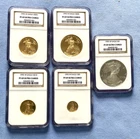 1995-W 10th Anniversary Proof  Gold and 1oz Silver Eagle 5 Coin Set NGC 69 PR UC