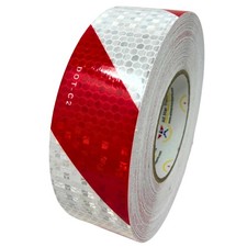 Red/White Diagonal Warning Reflective Tape DOT-C2 Conspiciuity Tape - Commerc...