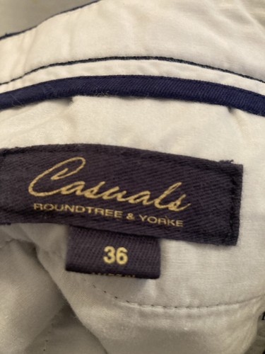 Pantalones cortos informales para hombre Roundtree & Yorke azul marino talla 36 frente plano mezcla de algodón - Imagen 2 de 7