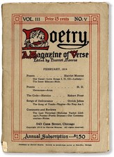 Robert FROST / Code Heroics in POETRY Magazine of Verse Vol III No V 1st Edition
