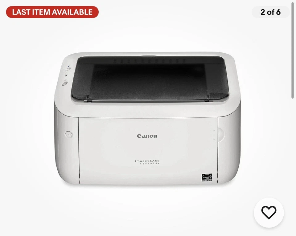 NEW! Canon Imageclass LBP6030w Monochrome Laser Printer - White (8468B003AA) - Image 2 of 4