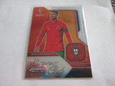 2022 Panini Prizm World Cup Scorers Club Cristiano Ronaldo Orange #7 card