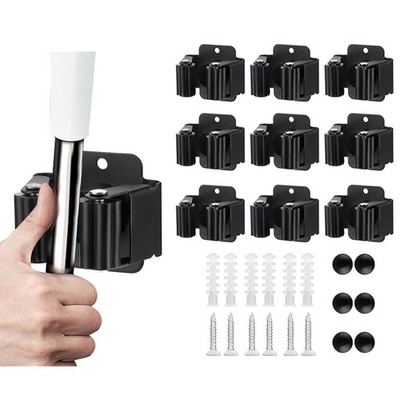 9PCS Broom and Mop Holder, Heavy Duty Garden Tool Organizer Rack Rake and Sho...