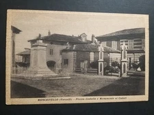 Moncrivello (Vercelli). Castle Square and Monument to the Fallen.