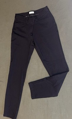 Calvin Klein Women's Black Skinny Dress Pants Flat Front Button Accent