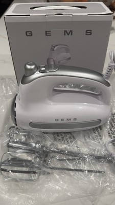 Vintage/Retro Style White GEMS 5-Speed + Turbo Handheld Mixer  200 Watts NEW