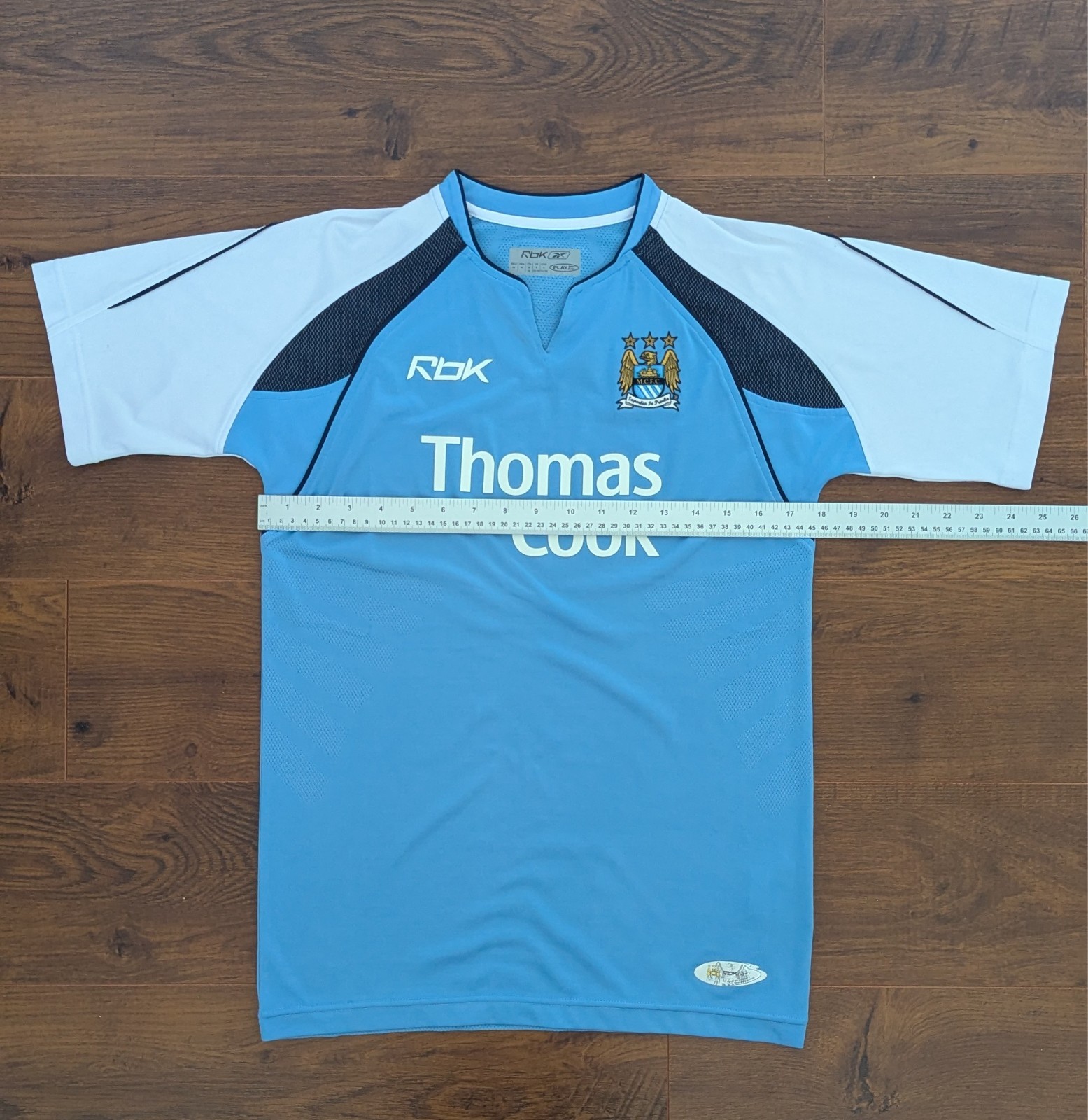 Manchester City 2006 2007 Home Football Shirt Size Small - Blue - Reebok thumbnail 3