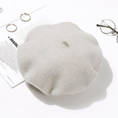 Wool Beret Hat Women Winter Thick French Hat Girls Solid Color Autumn Berets Cap