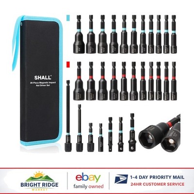 Impact Socket Adapter Set with Distinct Color Coding for Easy Identification
