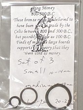 Ancient Celtic Ring Money, 800-500BC, set Of 3 Sizes, The First Coins Ever