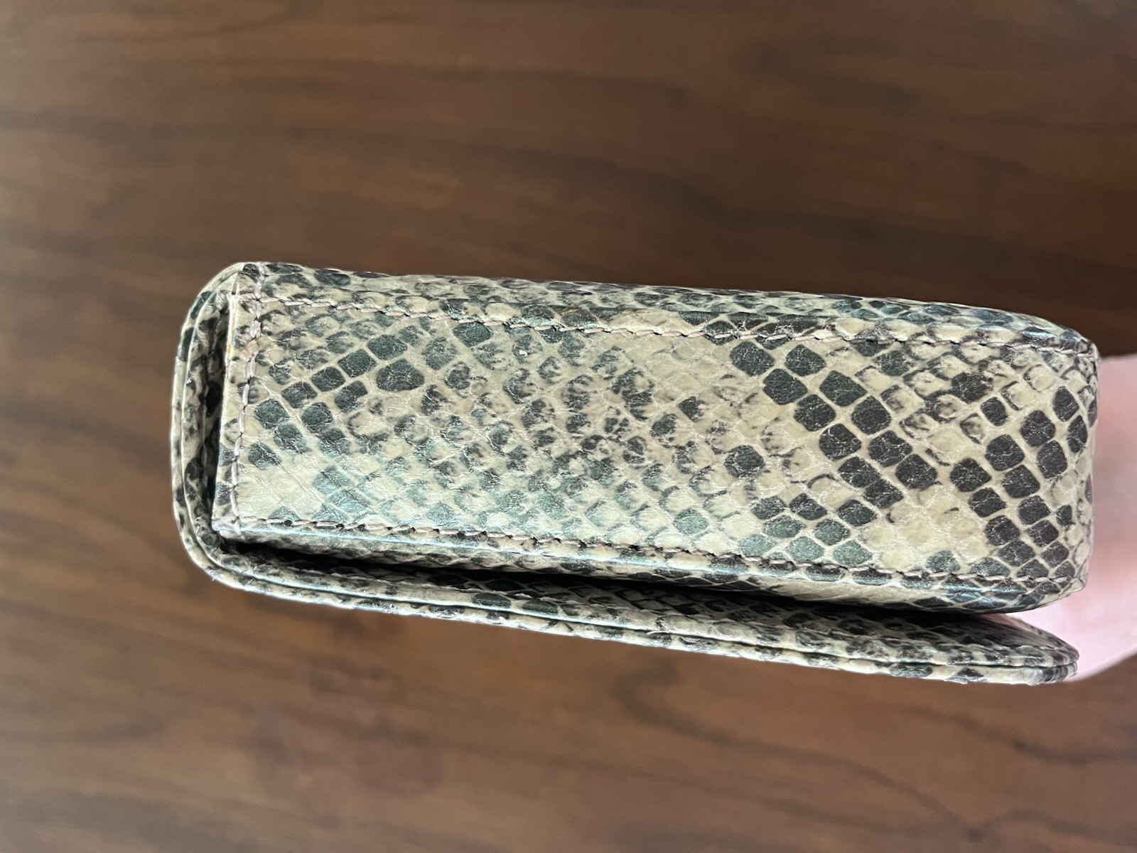 Authentic CASHHIMI Black and White Python Embosse… - image 11