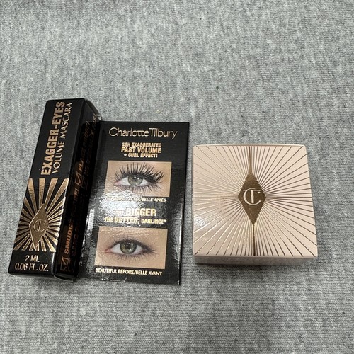 Set 3 Charlotte Tilbury Exagger-Eyes Volume Mascara Black + 2 Magic Cream NEW - Imagen 2 de 10
