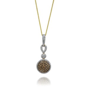Le Vian 14K Yellow Gold 18" Pendant Necklace for Her Chocolate Vanilla Diamonds