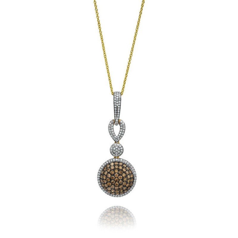 Le Vian 14K Yellow Gold 18" Pendant Necklace for Her Chocolate Vanilla Diamonds