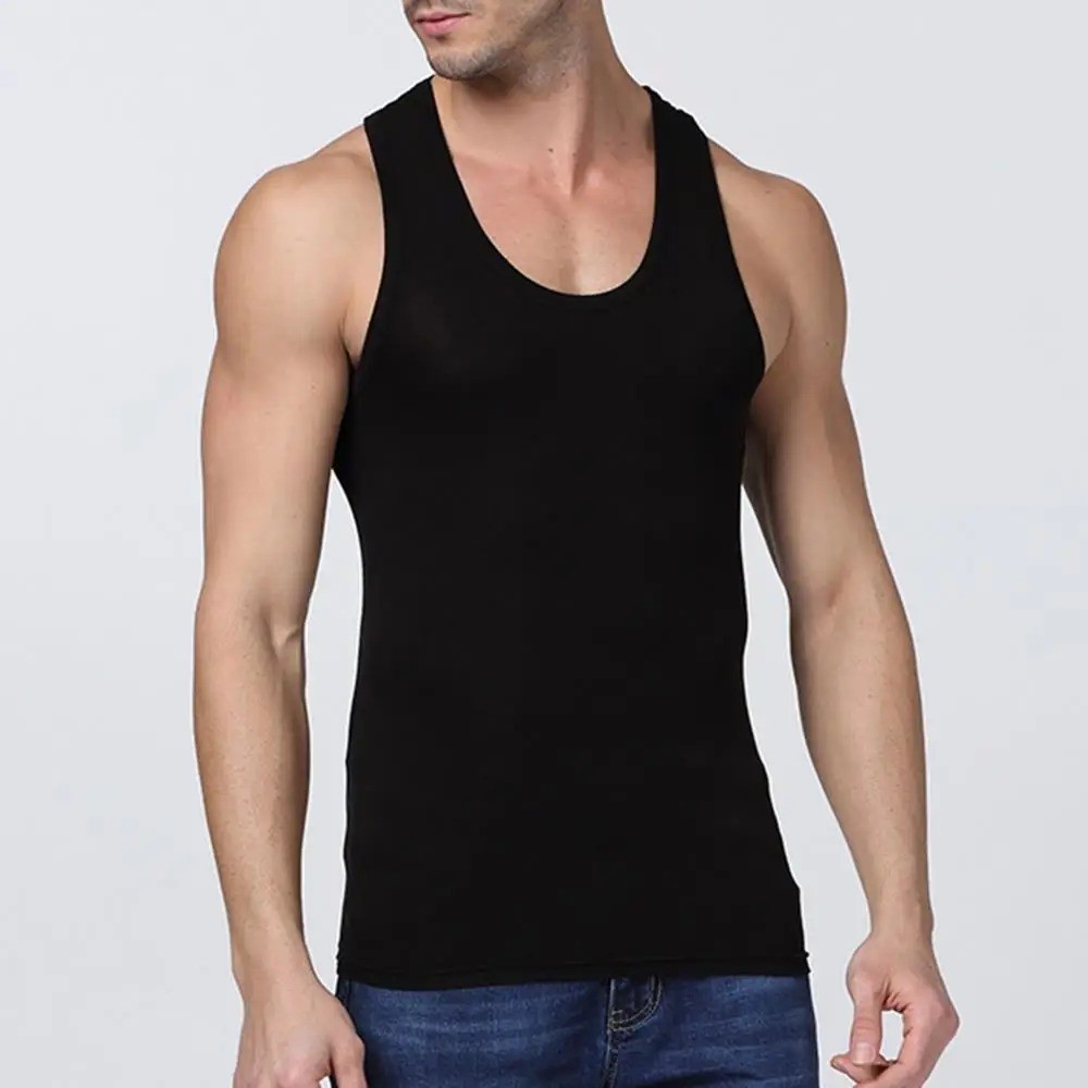 3 Pc Men 100% Cotton A-Shirt Tank Top Ribbed Undershirt Wife Beater Black White