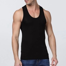 3 Pc Men 100 Cotton A-Shirt Tank Top Ribbed Undershirt Wife Beater Black White