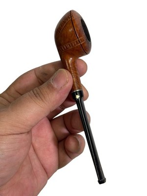 Vintage Kaywoodie Hand Carved Geometric Briar Estate Tobacco Pipe Gold Shamrock