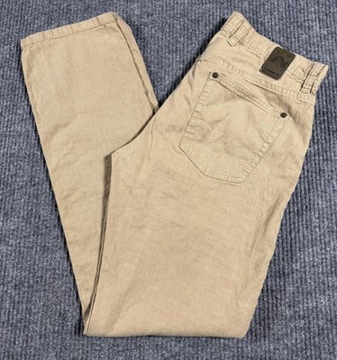 Alberto Pants Mens 32x32 Linen Stretch Modern Fit Stone Beige Chino Summer