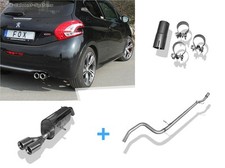  Edelstahl Racing-Komplettanlage ab Kat Peugeot 208 GTI 2x76mm rund