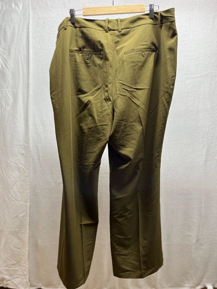 Pantalones Worthington sin arrugas para mujer talla 18W W verde pierna recta tiro alto Foto 2 de 4